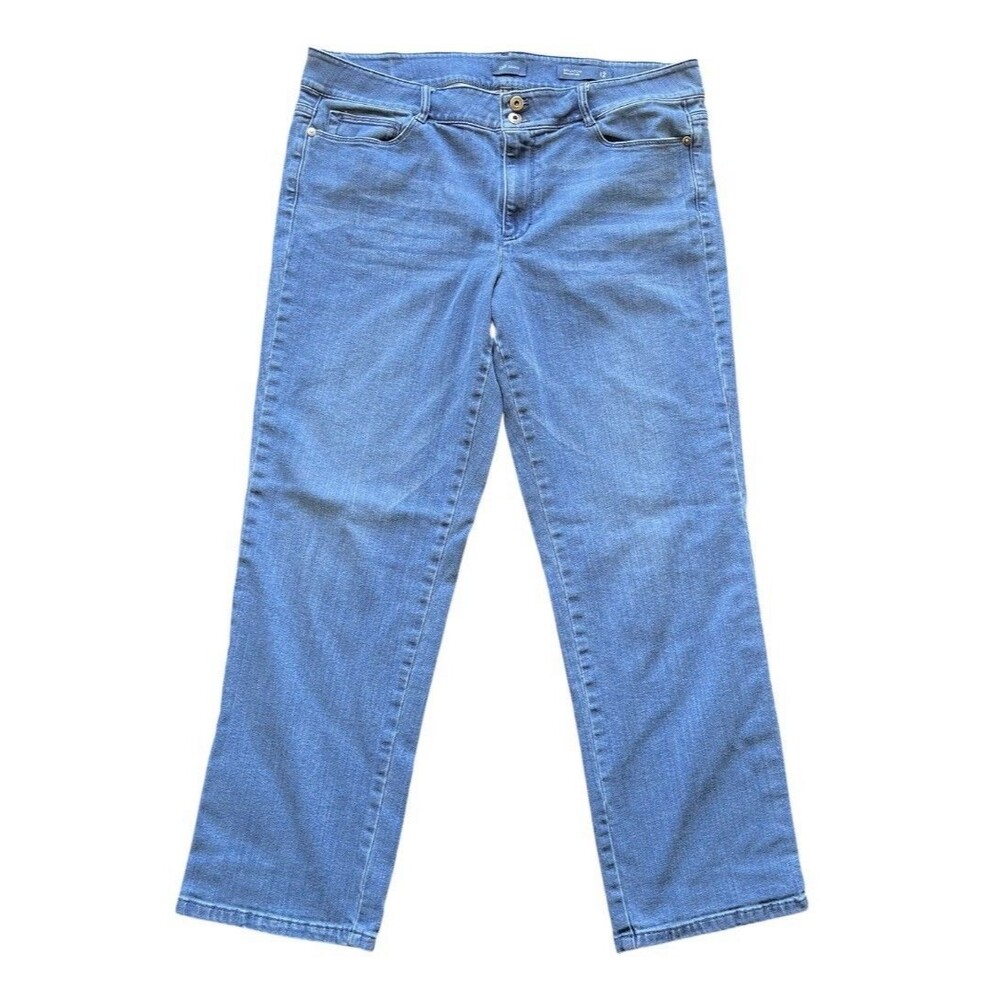 J. Jill Denim Brighton Jeans 12 Medium Wash Straight Leg High Rise Comfort Fit